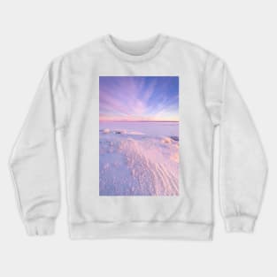 Colors of winter dawn at frozen lake Crewneck Sweatshirt